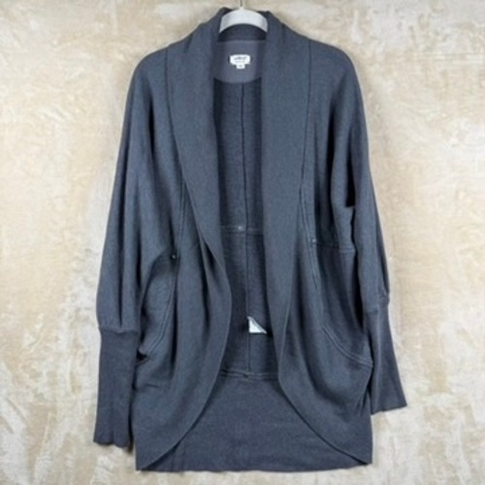 Wilfred Aritzia Open Front Cardigan Medium Charcoal Grey Dolman Shawl Neck